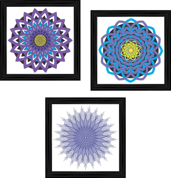 Mandala_Art_for_Wellness,_Meditation_&_Spirituality,_Wall_D�cor,_Framed,_Set_of_3,_12"x12"_each.