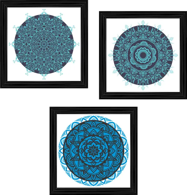 Mandala_Art_for_Wellness,_Meditation_&_Spirituality,_Wall_D�cor,_Framed,_Set_of_3,_12"x12"_each.