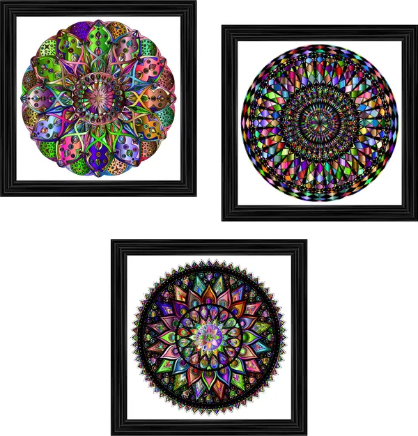 Mandala_Art_for_Wellness,_Meditation_&_Spirituality,_Wall_D�cor,_Framed,_Set_of_3,_12"x12"_each.