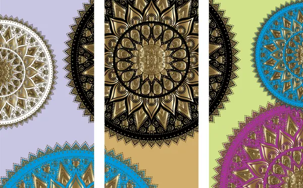 Mandala_Art_for_Wellness,_Meditation_&_Spirituality,_Wall_D�cor,_Framed_Canvas,_Set_of_3,_9"x18"_each.