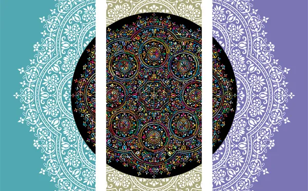 Mandala_Art_for_Wellness,_Meditation_&_Spirituality,_Wall_D�cor,_Framed_Canvas,_Set_of_3,_9"x18"_each.