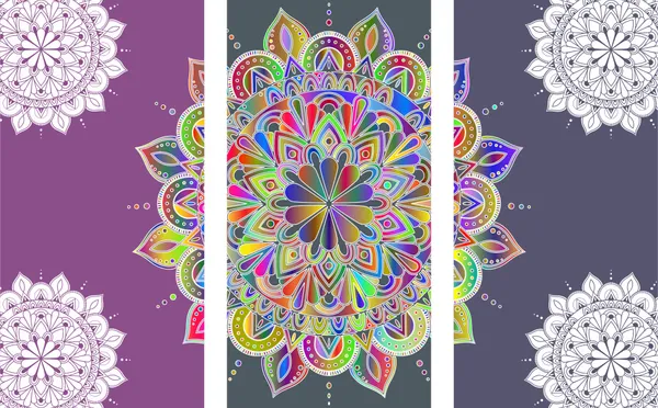 Mandala_Art_for_Wellness,_Meditation_&_Spirituality,_Wall_D�cor,_Framed_Canvas,_Set_of_3,_9"x18"_each.