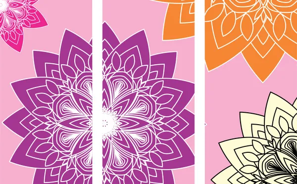 Mandala_Art_for_Wellness,_Meditation_&_Spirituality,_Wall_D�cor,_Framed_Canvas,_Set_of_3,_9"x18"_each.