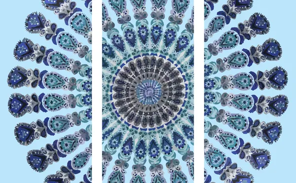 Mandala_Art_for_Wellness,_Meditation_&_Spirituality,_Wall_D�cor,_Framed_Canvas,_Set_of_3,_9"x18"_each.