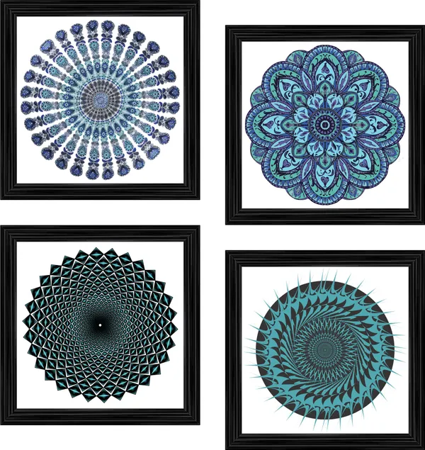 Mandala_Art_for_Wellness,_Meditation_&_Spirituality,_Wall_D�cor,_Framed,_Set_of_4,_12"x12"_each.