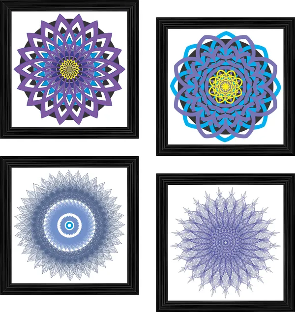 Mandala_Art_for_Wellness,_Meditation_&_Spirituality,_Wall_D�cor,_Framed,_Set_of_4,_12"x12"_each.