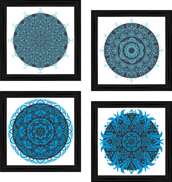Mandala_Art_for_Wellness,_Meditation_&_Spirituality,_Wall_D�cor,_Framed,_Set_of_4,_12"x12"_each.