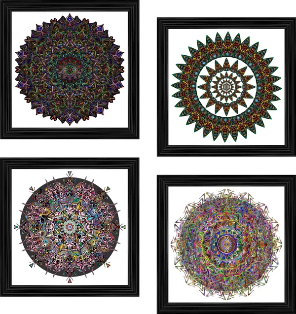 Mandala_Art_for_Wellness,_Meditation_&_Spirituality,_Wall_D�cor,_Framed,_Set_of_4,_12"x12"_each.