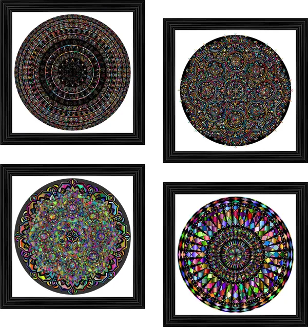 Mandala_Art_for_Wellness,_Meditation_&_Spirituality,_Wall_D�cor,_Framed,_Set_of_4,_12"x12"_each.