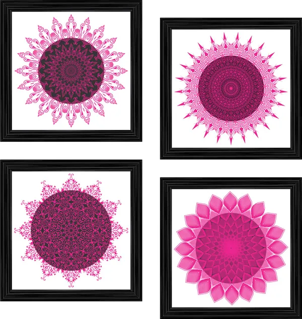 Mandala_Art_for_Wellness,_Meditation_&_Spirituality,_Wall_D�cor,_Framed,_Set_of_4,_12"x12"_each.