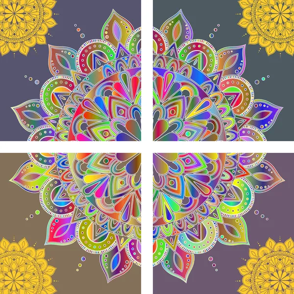 Mandala_Art_for_Wellness,_Meditation_&_Spirituality,_Wall_D�cor,_Framed_Canvas,_Set_of_4,_12"x12"_each.