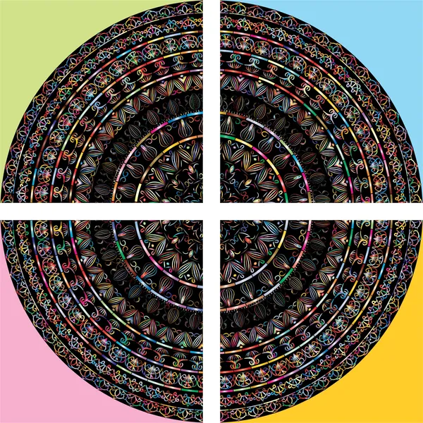 Mandala_Art_for_Wellness,_Meditation_&_Spirituality,_Wall_D�cor,_Framed_Canvas,_Set_of_4,_12"x12"_each.