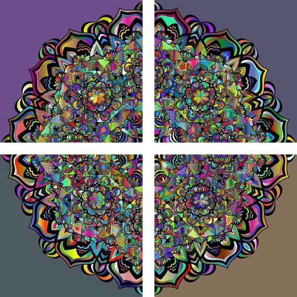 Mandala_Art_for_Wellness,_Meditation_&_Spirituality,_Wall_D�cor,_Framed_Canvas,_Set_of_4,_12"x12"_each.