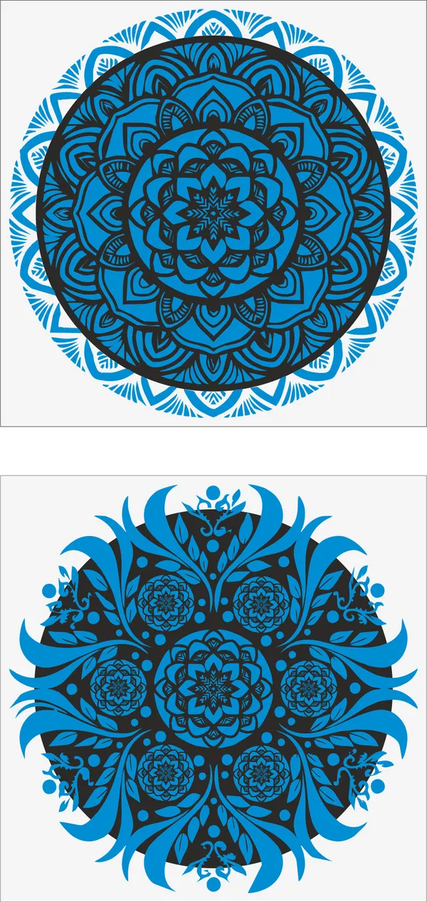 Mandala_Art_for_Wellness,_Meditation_&_Spirituality,_Wall_D�cor,_Framed_Canvas,_Set_of_2,_15"x15"_each.