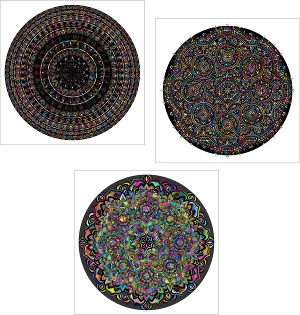 Mandala_Art_for_Wellness,_Meditation_&_Spirituality,_Wall_D�cor,_Framed_Canvas,_Set_of_3,_12"x12"_each.