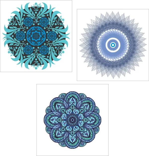 Mandala_Art_for_Wellness,_Meditation_&_Spirituality,_Wall_D�cor,_Framed_Canvas,_Set_of_3,_12"x12"_each.