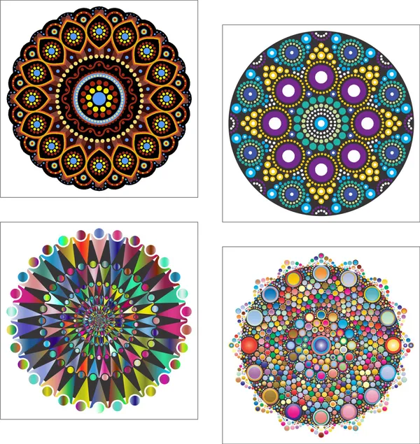 Mandala_Art_for_Wellness,_Meditation_&_Spirituality,_Wall_D�cor,_Framed_Canvas,_Set_of_4,_12"x12"_each.