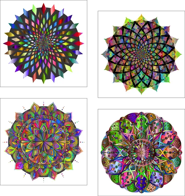 Mandala_Art_for_Wellness,_Meditation_&_Spirituality,_Wall_D�cor,_Framed_Canvas,_Set_of_4,_12"x12"_each.