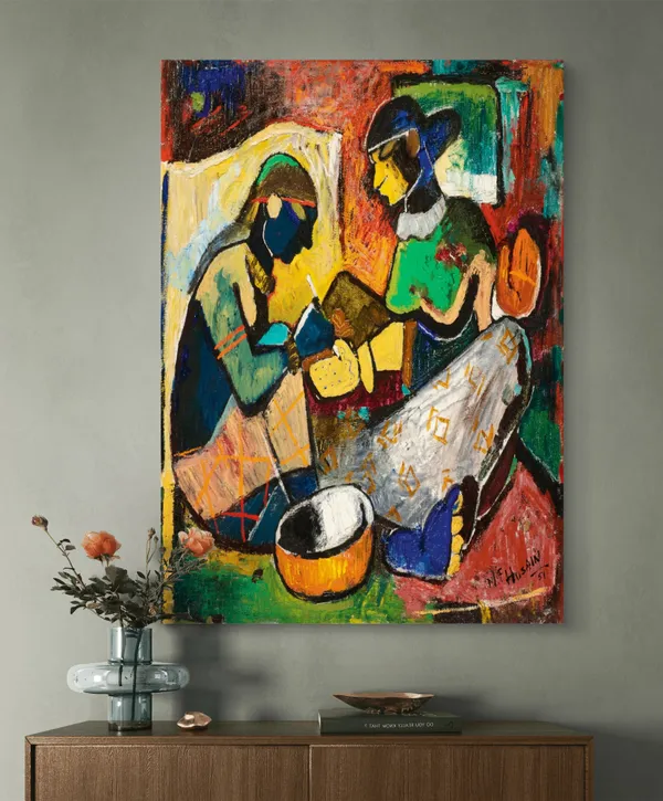 Mehendi_(1951)-_M.F._Husain's_Painting,_Framed_Canvas,_Wall_Decor,_Multicolor