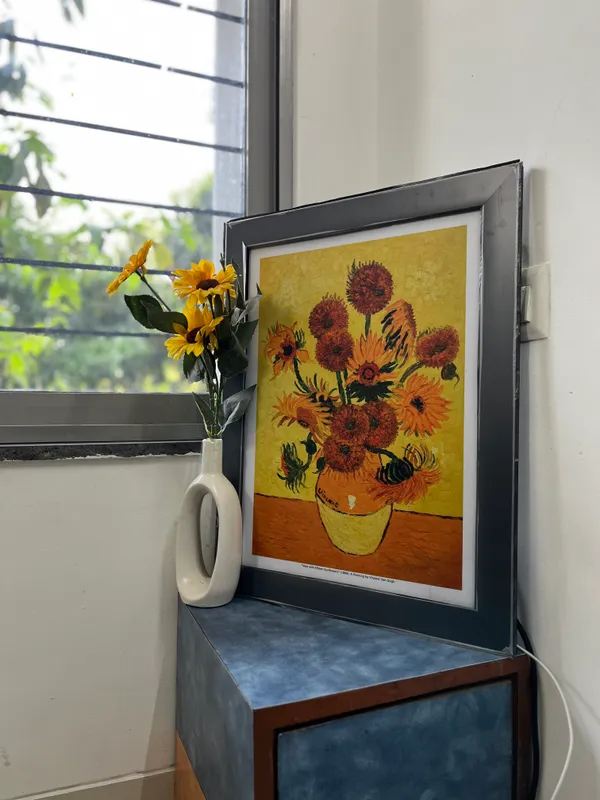 Vase_with_Fifteen_Sunflowers_(1888),__by_Van_Gogh,_Framed,_Wall_Decor,_Multicolor