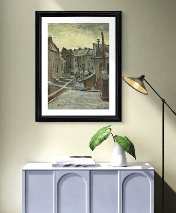 Houses_Seen_From_the_Back_1886,_A_Painting_by_Van_Gogh,_Framed,_Wall_Decor,_Multicolor