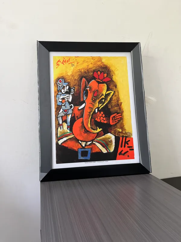 Ganesha_Teaches_(2008)-_M.F._Husain's_Painting,_Framed,_Wall_Decor,_Multicolor