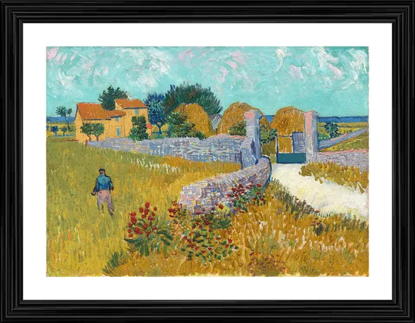 Farmhouse_in_Provence_(1888),_A_Painting_by_Van_Gogh,_Framed,_Wall_Decor,_Multicolor
