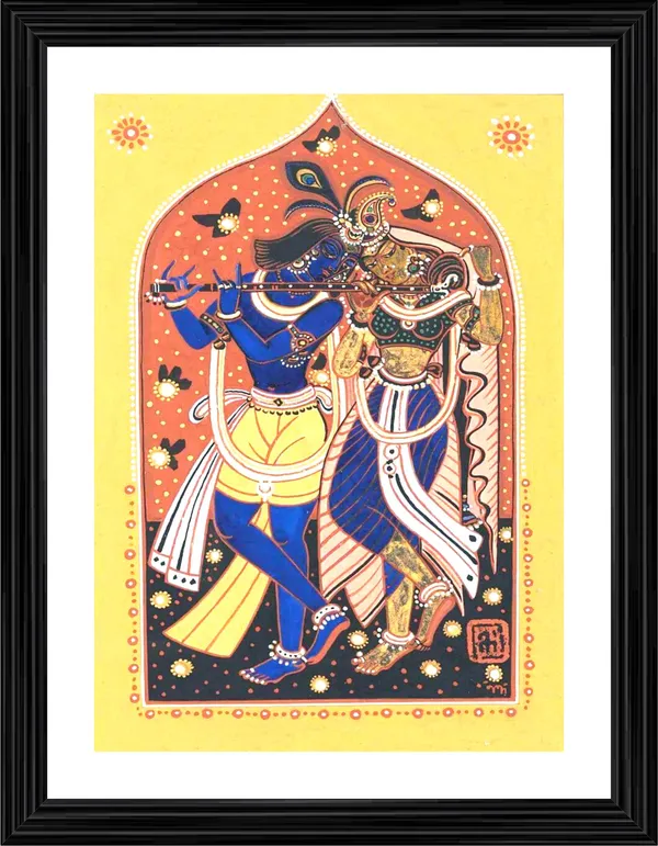 *Radha-Krishna*_,_A_Painting_by_Nandlal_Bose,_Framed,_Wall_D�cor,_Multicolor