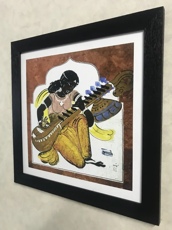 *Lady_Playing_Veena*,_A_Painting_by_Nandlal_Bose,_Framed,_Wall_D�cor,_Multicolor