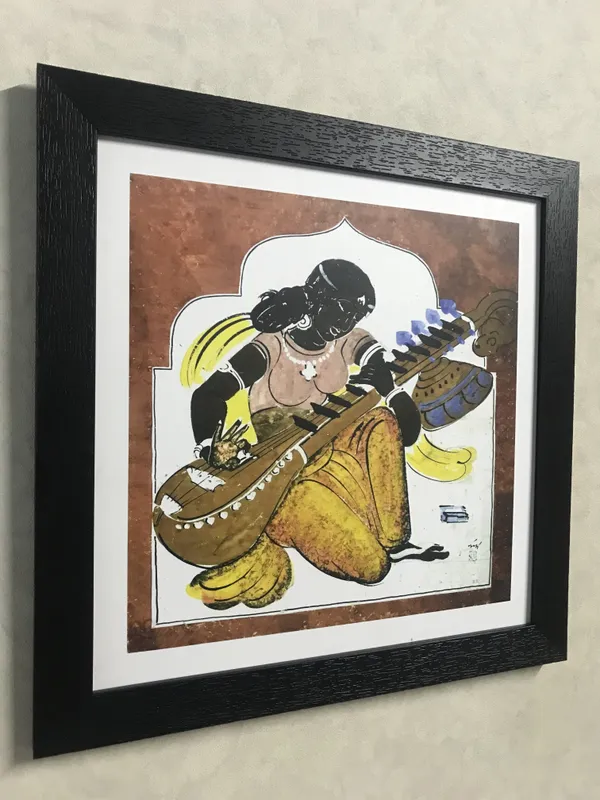 *Lady_Playing_Veena*,_A_Painting_by_Nandlal_Bose,_Framed,_Wall_D�cor,_Multicolor