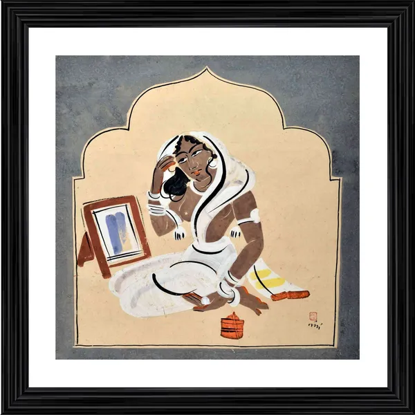 *Make-up*,_A_Painting_by_Nandlal_Bose,_Framed,_Wall_D�cor,_Multicolor