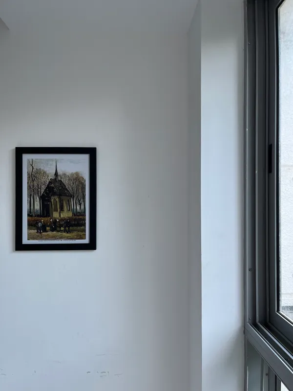 Congregation_Leaving_the_Reformed_Church_1884,_A_Painting_by_Van_Gogh,_Framed,_Wall_Decor,_Multicolor