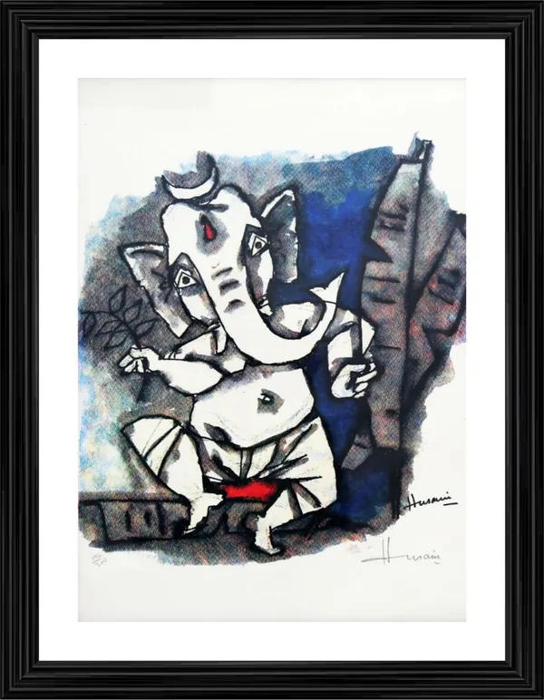 Ganesha_Dances-_M.F._Husain's_Painting,_Framed,_Wall_Decor,_Multicolor