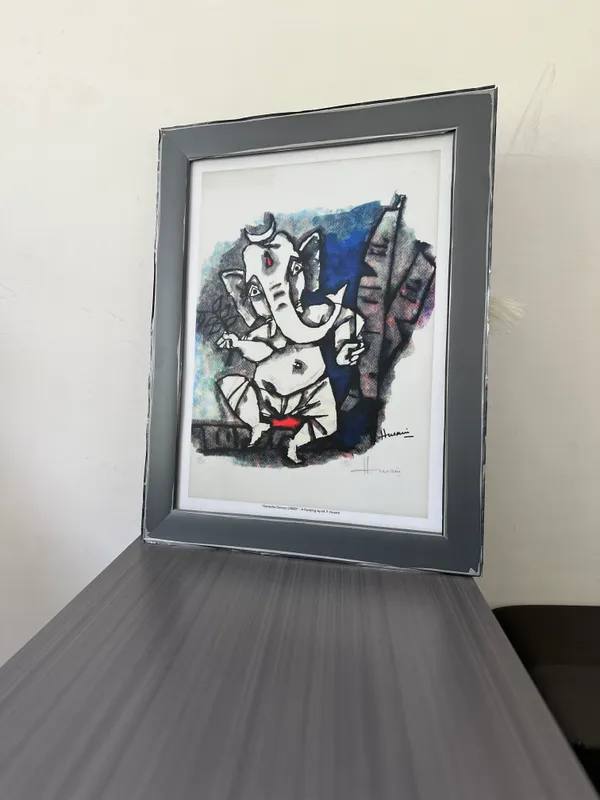 Ganesha_Dances-_M.F._Husain's_Painting,_Framed,_Wall_Decor,_Multicolor
