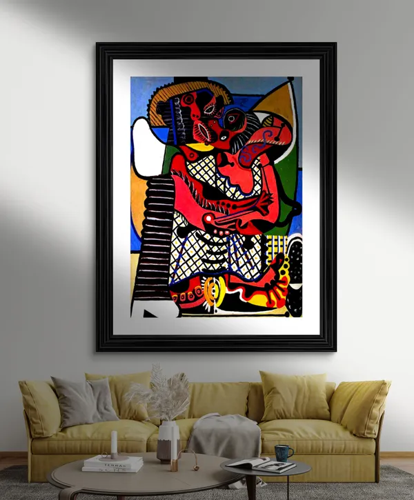 Le_Baiser_The_Kiss_1925,_A_Painting_by_Pablo_Picasso,_Framed,_Wall_Decor,_Multicolor