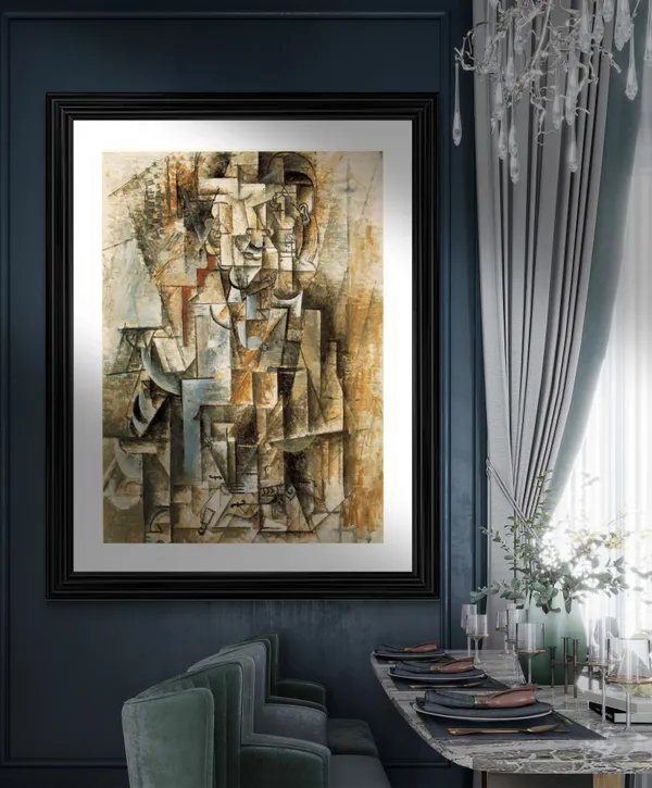 Man_with_A_Violin_1912,_A_Painting_by_Pablo_Picasso,_Framed,_Wall_Decor,_Multicolor