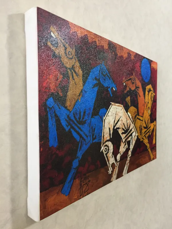 Five_Horses-_M.F._Husain's_Painting,_Framed_Canvas,_Wall_Decor,_Multicolor
