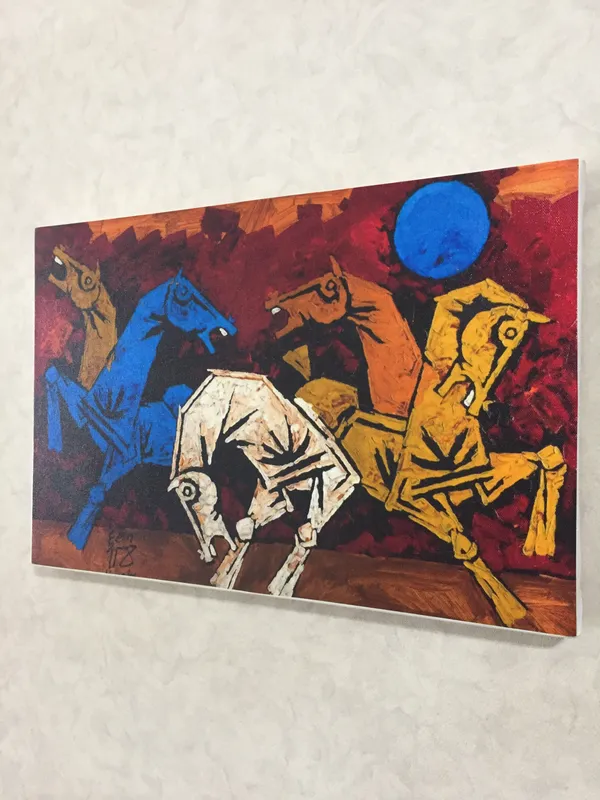 Five_Horses-_M.F._Husain's_Painting,_Framed_Canvas,_Wall_Decor,_Multicolor