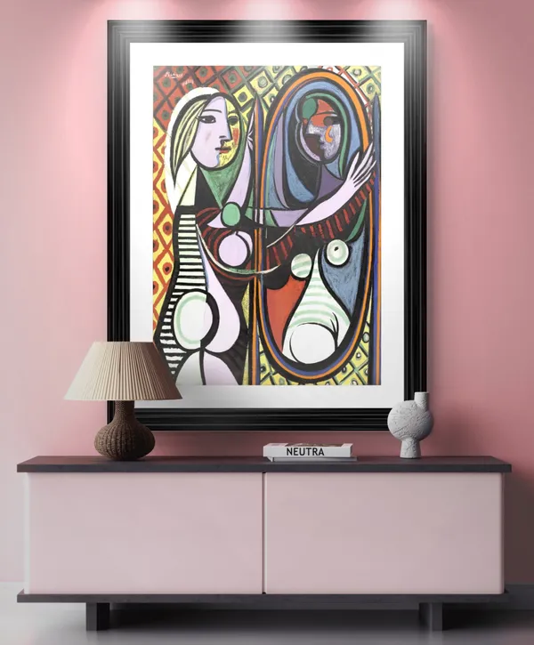 Girl_Before_A_Mirror_1932,_A_Painting_by_Pablo_Picasso,_Framed,_Wall_Decor,_Multicolor