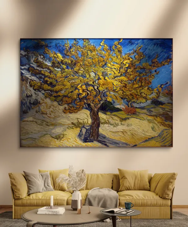Mulberry_Tree_I_Autumn_1889,_A_Painting_by_Van_Gogh,_Framed_Canvas,_Wall_Decor,_Multicolor