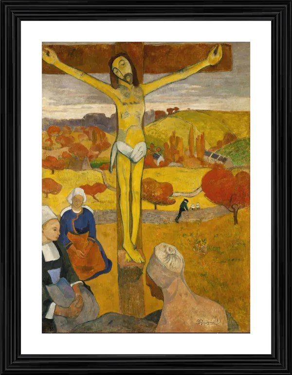 The_Yellow_Christ_(1889)-_A_Painting_by_Paul_Gauguin,_Wall_Decor,_Framed,_Multicolor