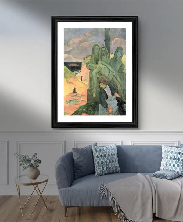 The_Green_Christ_(1889)-_A_Painting_by_Paul_Gauguin,_Wall_Decor,_Framed,_Multicolor
