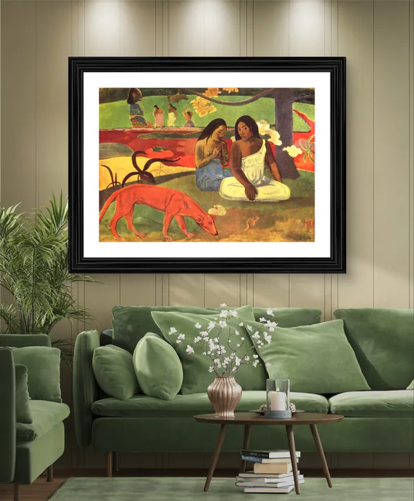 Arearea_(1892)-_A_Painting_by_Paul_Gauguin,_Wall_Decor,_Framed,_Multicolor
