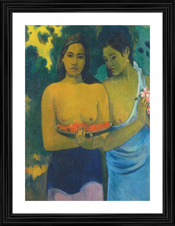 Two_Tahitian_Women_(1899)-_A_Painting_by_Paul_Gauguin,_Wall_Decor,_Framed,_Multicolor