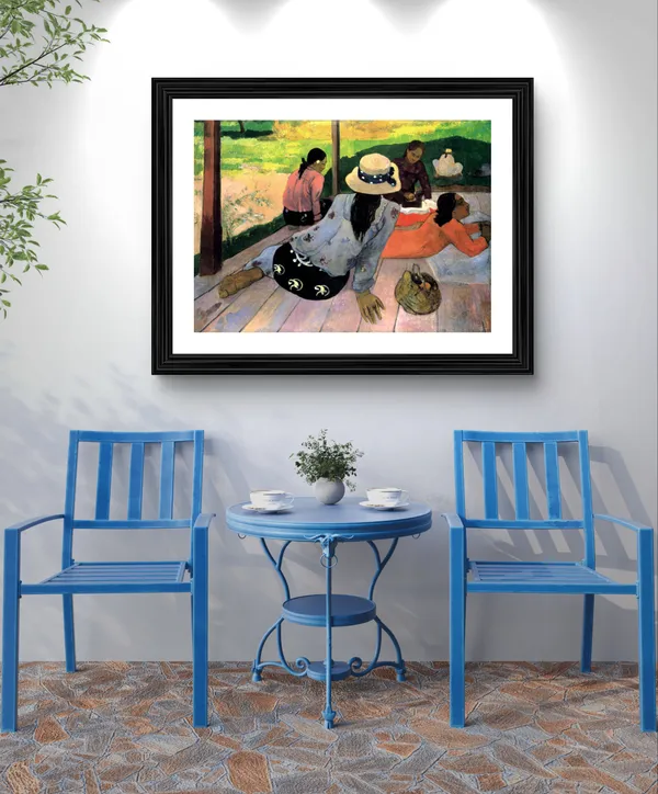 The_Siesta�(1892-1894)-_A_Painting_by_Paul_Gauguin,_Wall_Decor,_Framed,_Multicolor