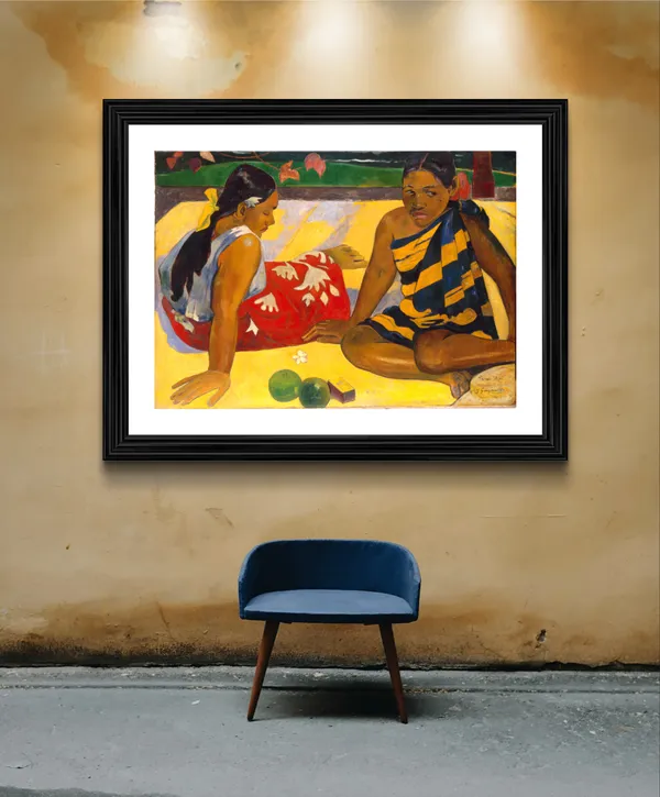 What�s_New?_(1892)-_A_Painting_by_Paul_Gauguin,_Wall_Decor,_Framed,_Multicolor