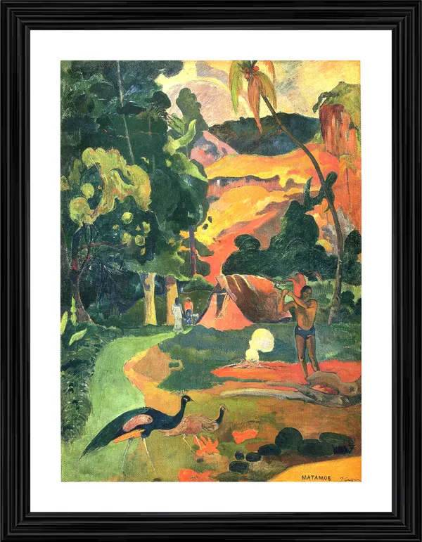 Landscape_with_peacocks_(1892)-_A_Painting_by_Paul_Gauguin,_Wall_Decor,_Framed,_Multicolor