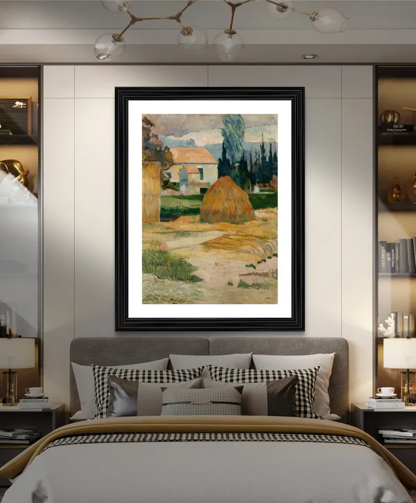 Landscape_near_Arles_(1888)-_A_Painting_by_Paul_Gauguin,_Wall_Decor,_Framed,_Multicolor