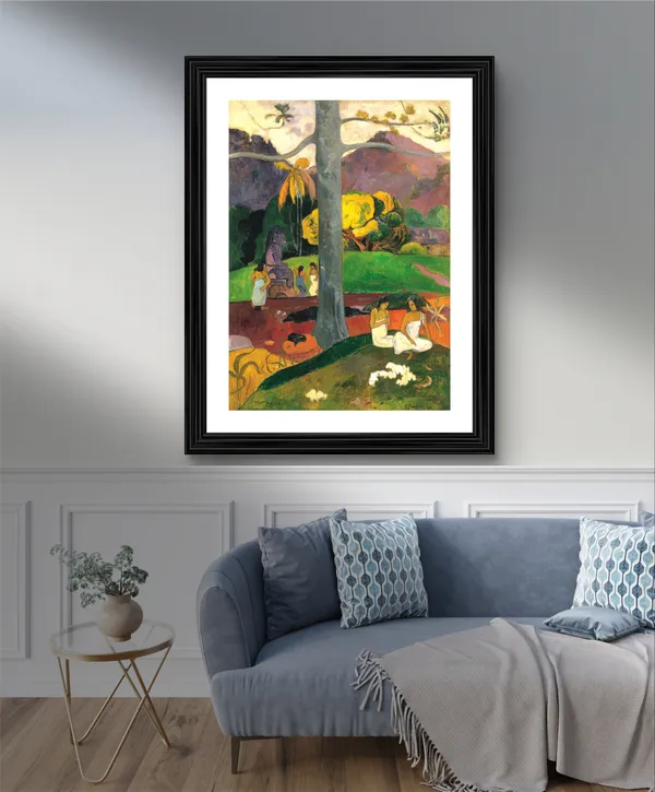 In_Olden_Times_(1892)-_A_Painting_by_Paul_Gauguin,_Wall_Decor,_Framed,_Multicolor