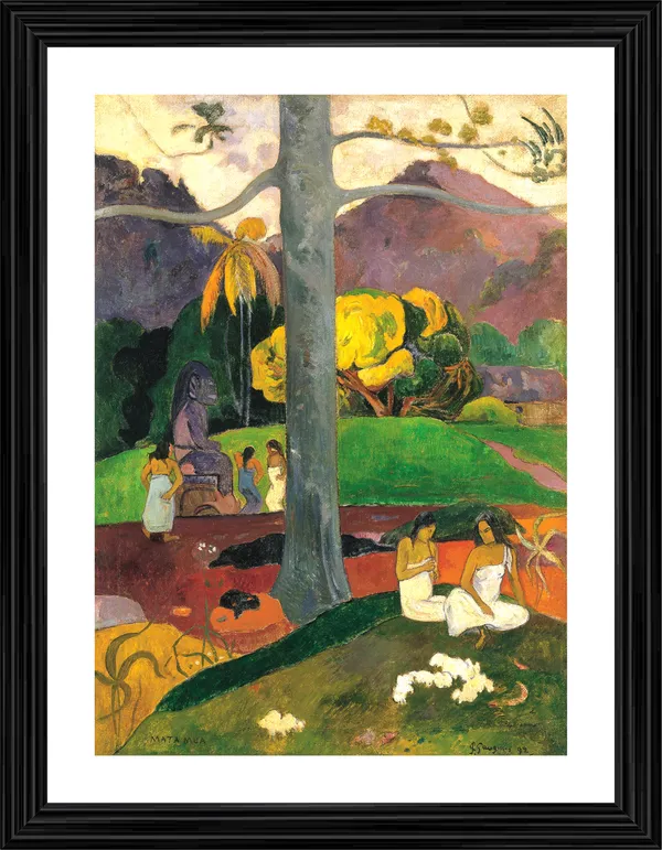 In_Olden_Times_(1892)-_A_Painting_by_Paul_Gauguin,_Wall_Decor,_Framed,_Multicolor